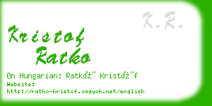 kristof ratko business card