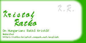 kristof ratko business card